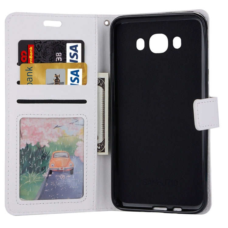 For Galaxy J7 (2016) / J710 Crazy Horse Texture Horizontal Flip PU Leather Case with Holder & Card Slots & Wallet & Photo Frame & Lanyard