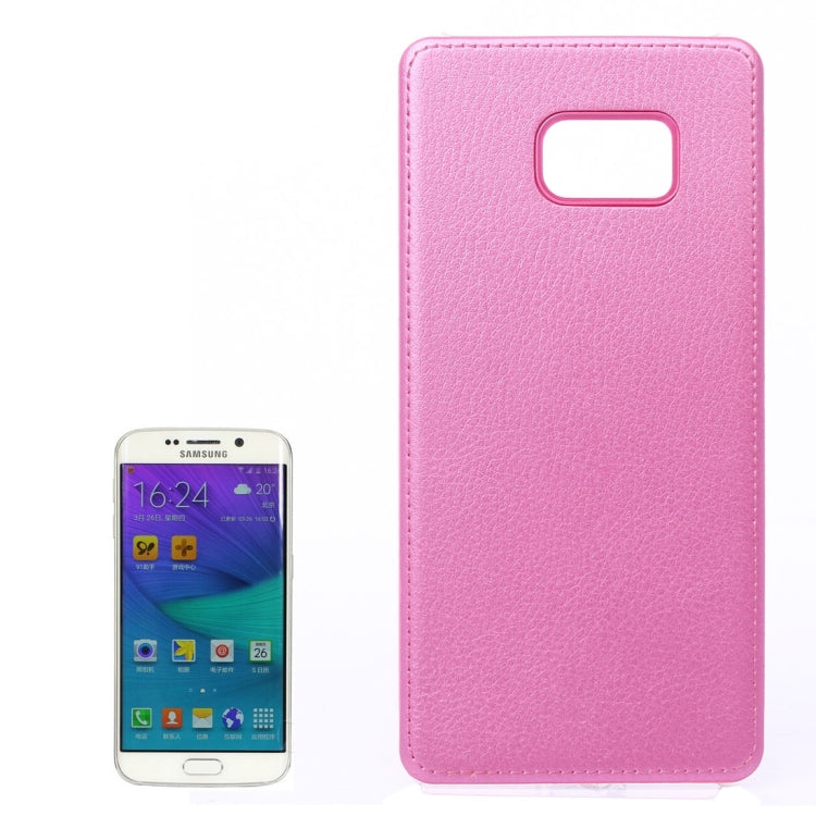 For Galaxy S6 Edge / G920 Litchi Texture Paste Skin PU Leather + PC Case