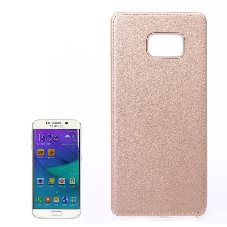 For Galaxy S6 Edge / G920 Litchi Texture Paste Skin PU Leather + PC Case