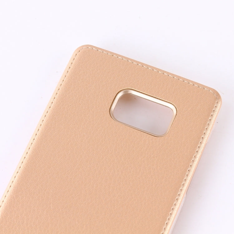 For Galaxy S6 Edge / G920 Litchi Texture Paste Skin PU Leather + PC Case