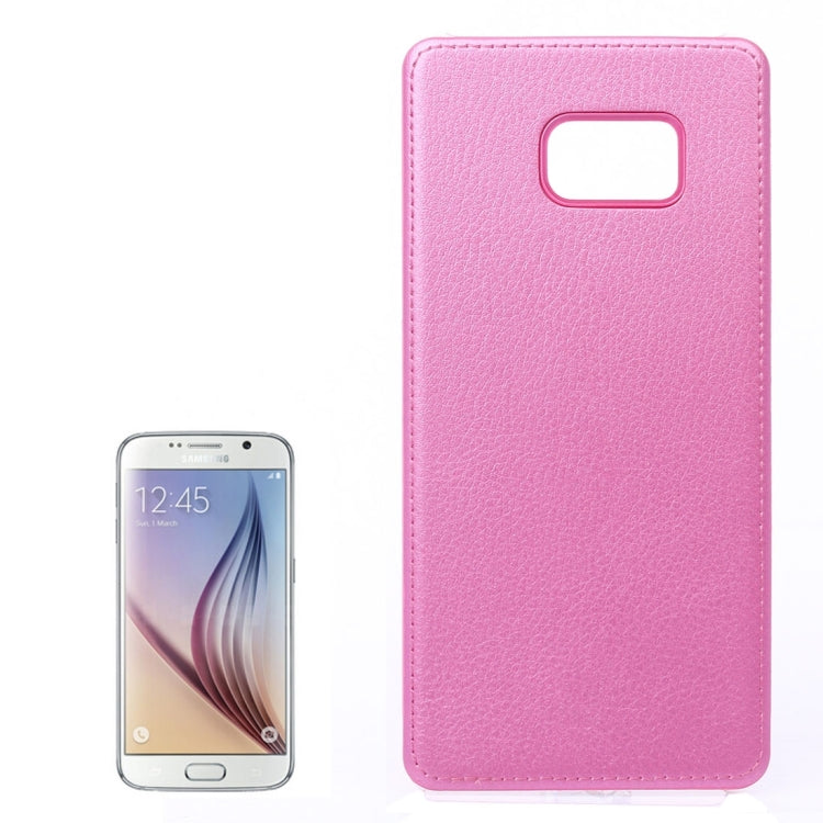 For Galaxy S6 / G925 Litchi Texture Paste Skin PU Leather + PC Case