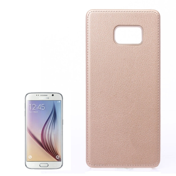 For Galaxy S6 / G925 Litchi Texture Paste Skin PU Leather + PC Case
