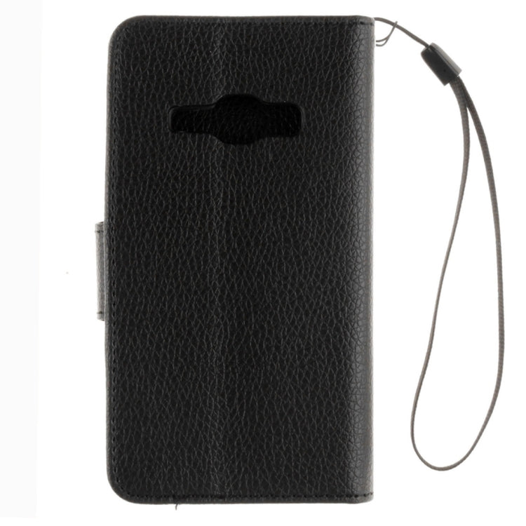 For Galaxy J1 (2016) / J120 Litchi Texture Horizontal Flip PU Leather Case with Holder & Card Slots & Wallet & Photo Frame & Lanyard