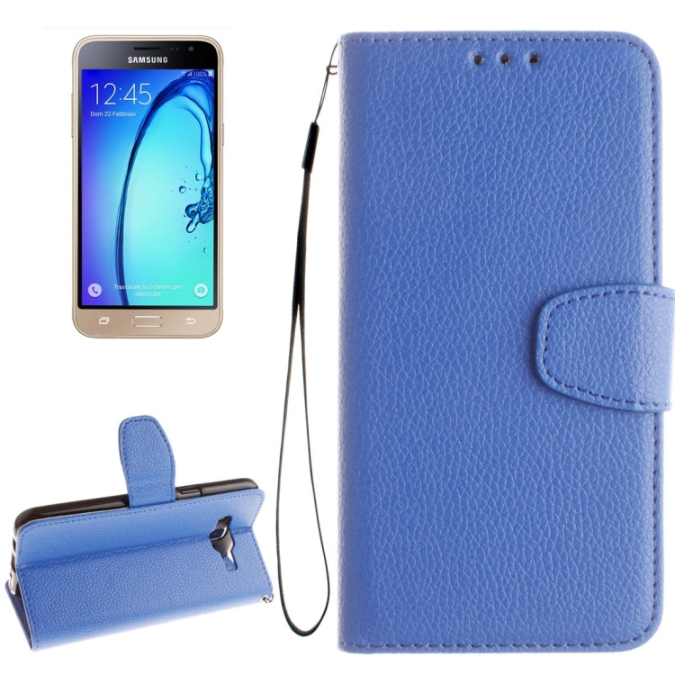 For Galaxy J1 (2016) / J120 Litchi Texture Horizontal Flip PU Leather Case with Holder & Card Slots & Wallet & Photo Frame & Lanyard