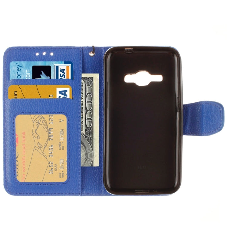 For Galaxy J1 (2016) / J120 Litchi Texture Horizontal Flip PU Leather Case with Holder & Card Slots & Wallet & Photo Frame & Lanyard