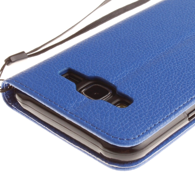 For Galaxy J1 (2016) / J120 Litchi Texture Horizontal Flip PU Leather Case with Holder & Card Slots & Wallet & Photo Frame & Lanyard