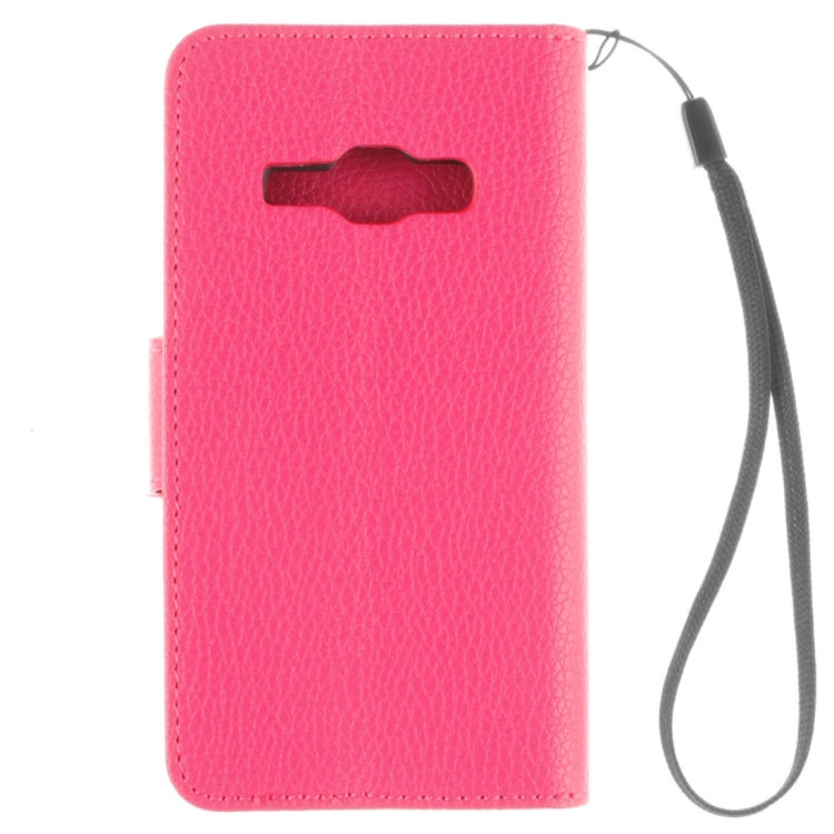 For Galaxy J1 (2016) / J120 Litchi Texture Horizontal Flip PU Leather Case with Holder & Card Slots & Wallet & Photo Frame & Lanyard
