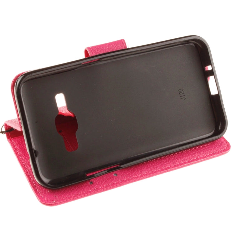 For Galaxy J1 (2016) / J120 Litchi Texture Horizontal Flip PU Leather Case with Holder & Card Slots & Wallet & Photo Frame & Lanyard