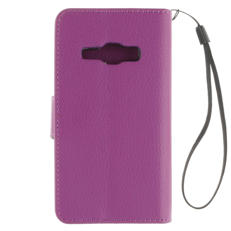 For Galaxy J1 (2016) / J120 Litchi Texture Horizontal Flip PU Leather Case with Holder & Card Slots & Wallet & Photo Frame & Lanyard