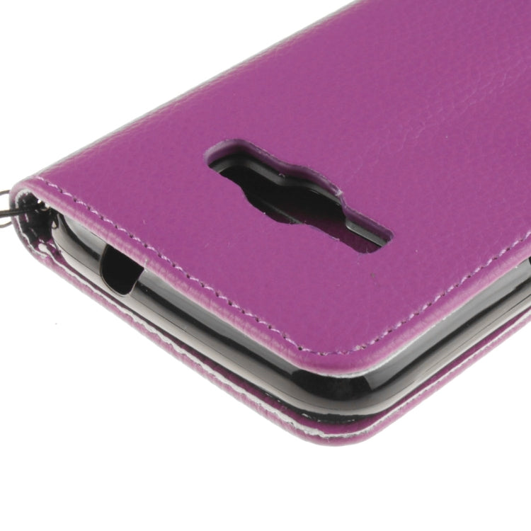 For Galaxy J1 (2016) / J120 Litchi Texture Horizontal Flip PU Leather Case with Holder & Card Slots & Wallet & Photo Frame & Lanyard