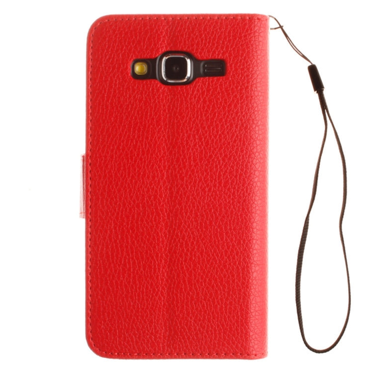 For Galaxy J1 (2016) / J120 Litchi Texture Horizontal Flip PU Leather Case with Holder & Card Slots & Wallet & Photo Frame & Lanyard