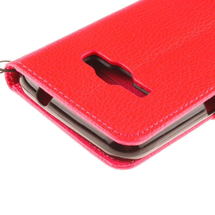 For Galaxy J1 (2016) / J120 Litchi Texture Horizontal Flip PU Leather Case with Holder & Card Slots & Wallet & Photo Frame & Lanyard