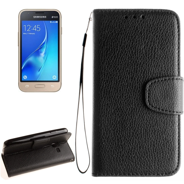 For Galaxy J1 Nxt / mini Litchi Texture Horizontal Flip PU Leather Case with Holder & Card Slots & Wallet & Photo Frame & Lanyard