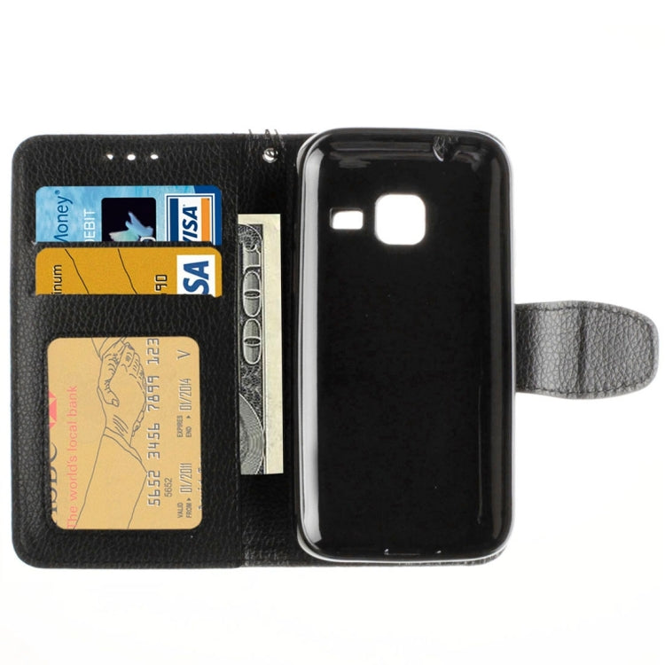 For Galaxy J1 Nxt / mini Litchi Texture Horizontal Flip PU Leather Case with Holder & Card Slots & Wallet & Photo Frame & Lanyard