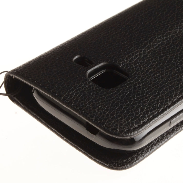 For Galaxy J1 Nxt / mini Litchi Texture Horizontal Flip PU Leather Case with Holder & Card Slots & Wallet & Photo Frame & Lanyard