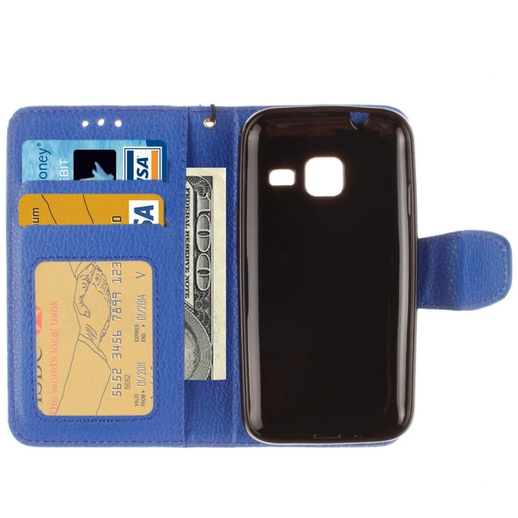 For Galaxy J1 Nxt / mini Litchi Texture Horizontal Flip PU Leather Case with Holder & Card Slots & Wallet & Photo Frame & Lanyard