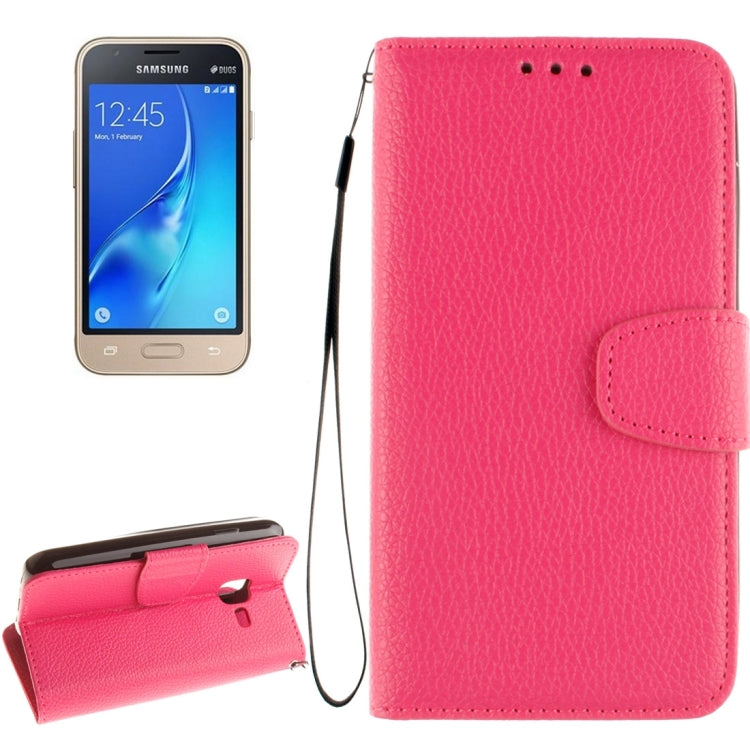 For Galaxy J1 Nxt / mini Litchi Texture Horizontal Flip PU Leather Case with Holder & Card Slots & Wallet & Photo Frame & Lanyard