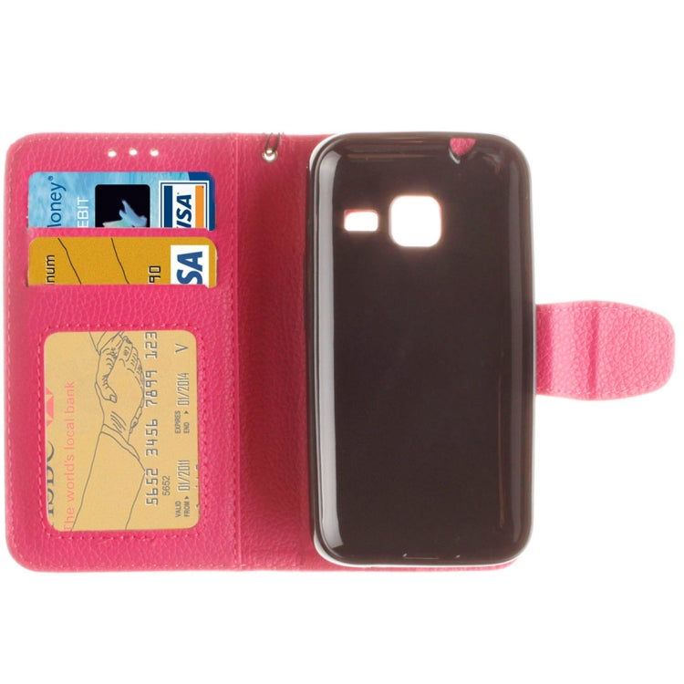 For Galaxy J1 Nxt / mini Litchi Texture Horizontal Flip PU Leather Case with Holder & Card Slots & Wallet & Photo Frame & Lanyard