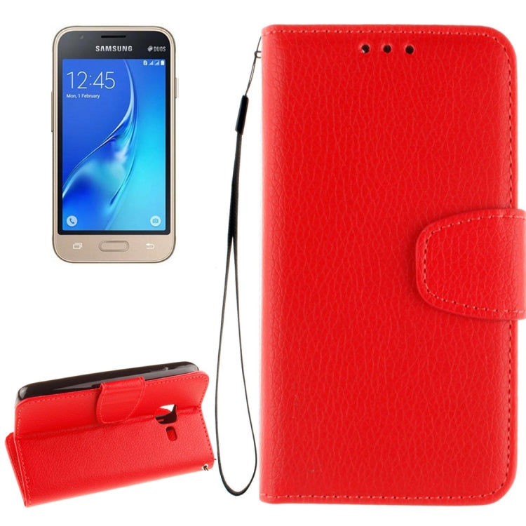 For Galaxy J1 Nxt / mini Litchi Texture Horizontal Flip PU Leather Case with Holder & Card Slots & Wallet & Photo Frame & Lanyard