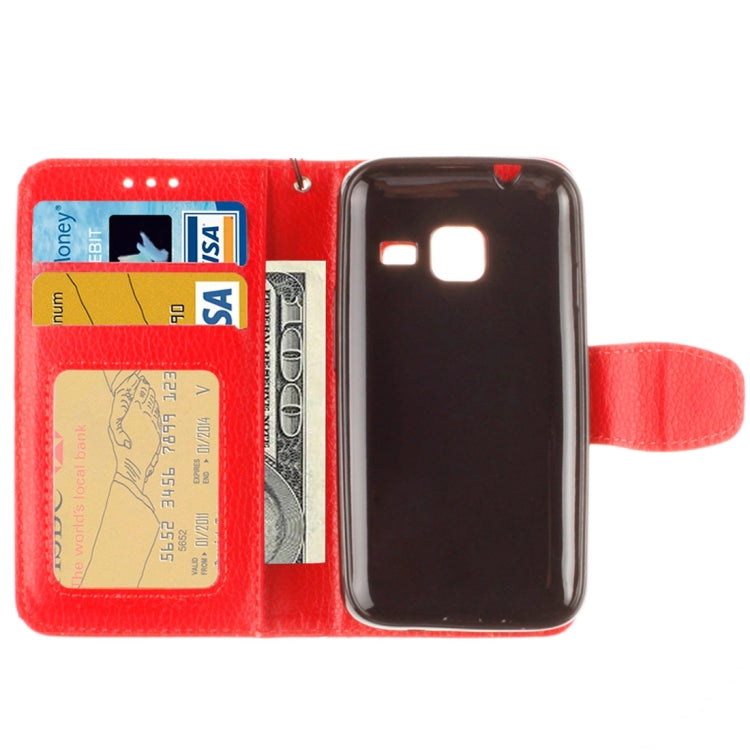 For Galaxy J1 Nxt / mini Litchi Texture Horizontal Flip PU Leather Case with Holder & Card Slots & Wallet & Photo Frame & Lanyard