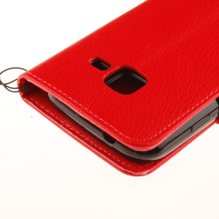 For Galaxy J1 Nxt / mini Litchi Texture Horizontal Flip PU Leather Case with Holder & Card Slots & Wallet & Photo Frame & Lanyard