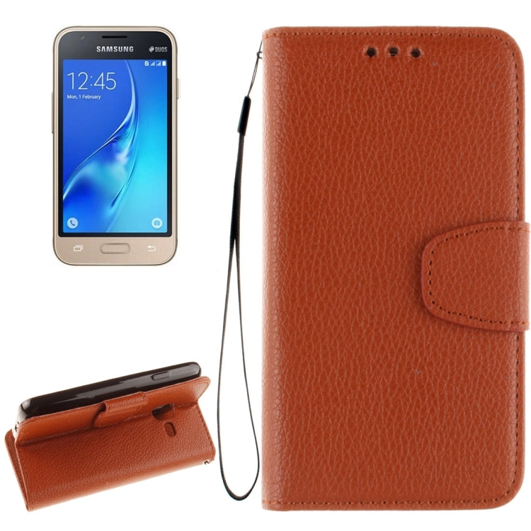 For Galaxy J1 Nxt / mini Litchi Texture Horizontal Flip PU Leather Case with Holder & Card Slots & Wallet & Photo Frame & Lanyard