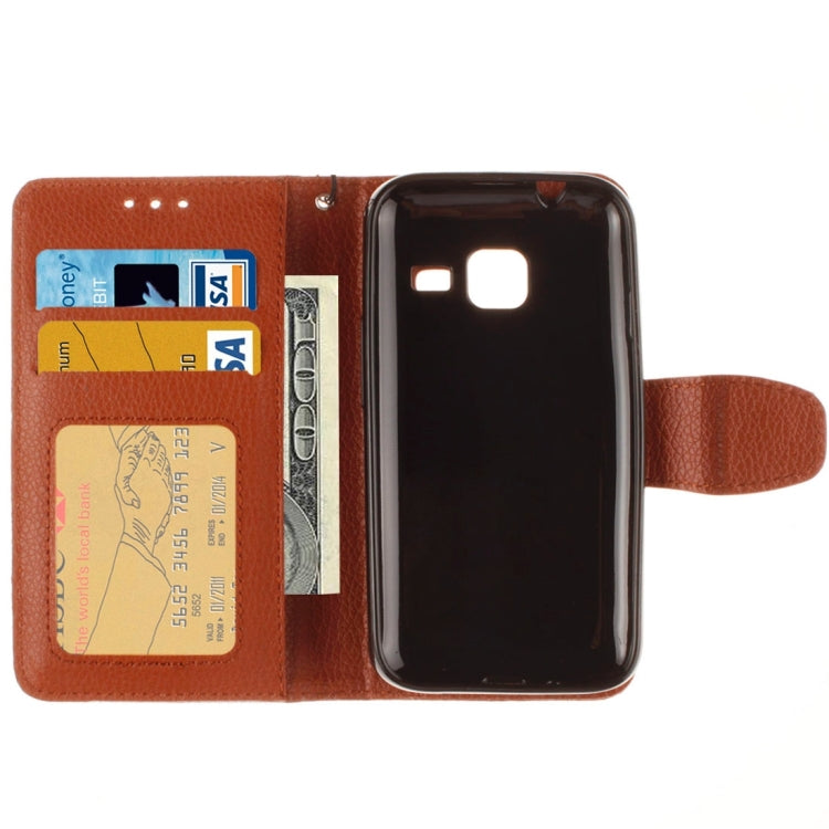 For Galaxy J1 Nxt / mini Litchi Texture Horizontal Flip PU Leather Case with Holder & Card Slots & Wallet & Photo Frame & Lanyard