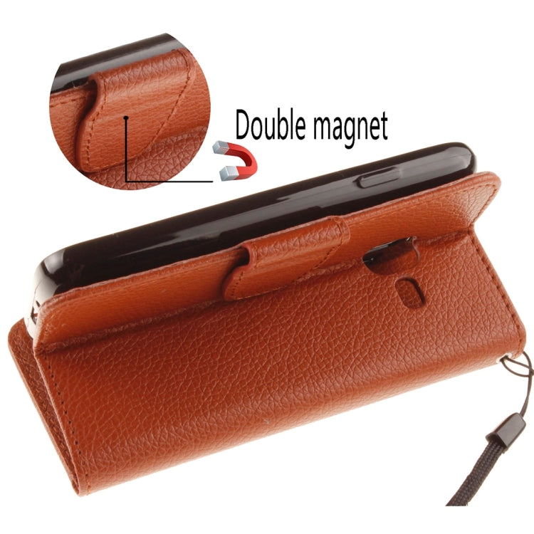 For Galaxy J1 Nxt / mini Litchi Texture Horizontal Flip PU Leather Case with Holder & Card Slots & Wallet & Photo Frame & Lanyard