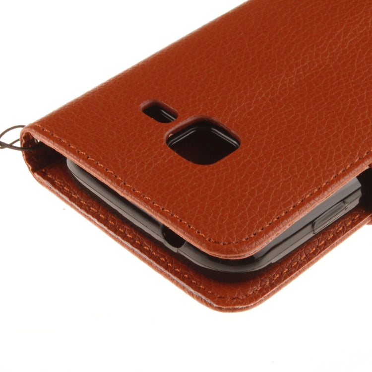 For Galaxy J1 Nxt / mini Litchi Texture Horizontal Flip PU Leather Case with Holder & Card Slots & Wallet & Photo Frame & Lanyard