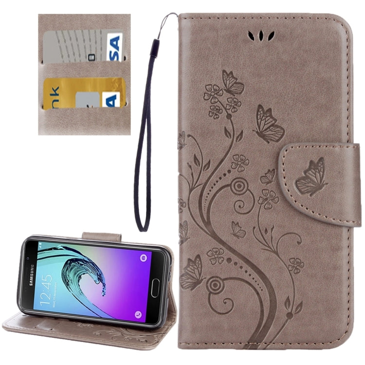 For Galaxy A5 (2017) / A520 Butterflies Love Flowers Embossing Horizontal Flip Leather Case with Holder & Card Slots & Wallet & Lanyard