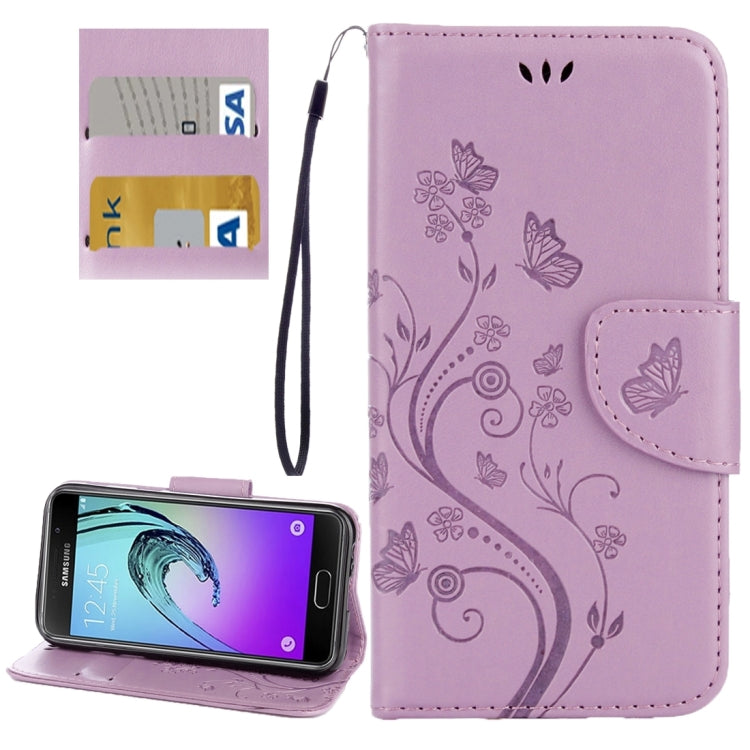 For Galaxy A5 (2017) / A520 Butterflies Love Flowers Embossing Horizontal Flip Leather Case with Holder & Card Slots & Wallet & Lanyard