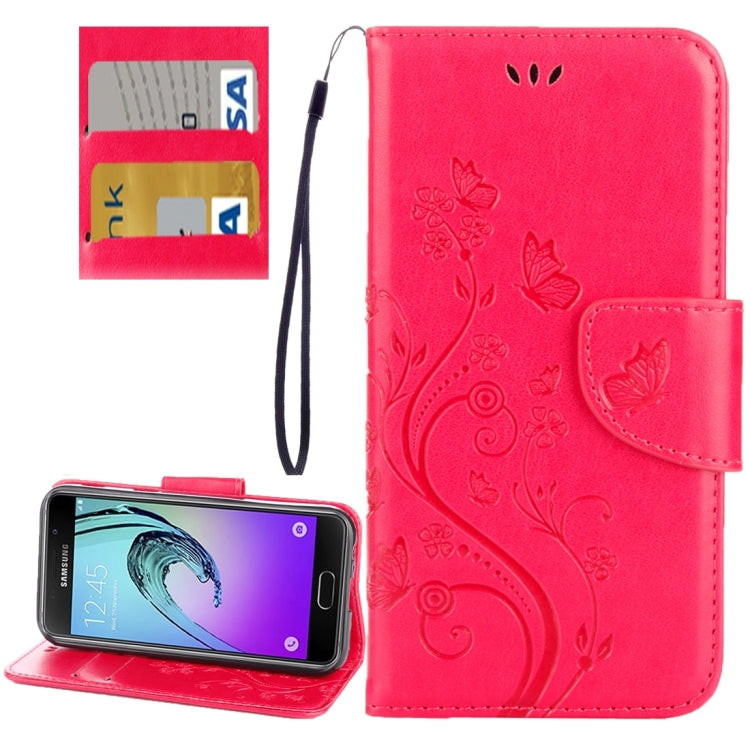 For Galaxy A5 (2017) / A520 Butterflies Love Flowers Embossing Horizontal Flip Leather Case with Holder & Card Slots & Wallet & Lanyard