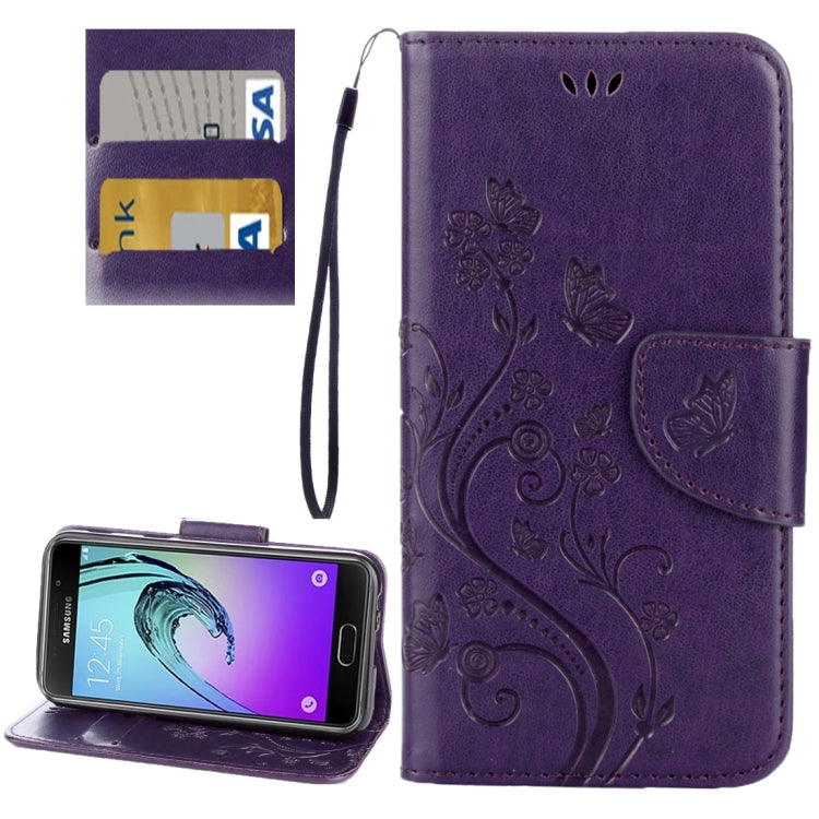 For Galaxy A5 (2017) / A520 Butterflies Love Flowers Embossing Horizontal Flip Leather Case with Holder & Card Slots & Wallet & Lanyard