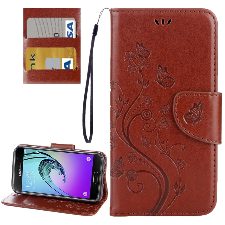 For Galaxy A5 (2017) / A520 Butterflies Love Flowers Embossing Horizontal Flip Leather Case with Holder & Card Slots & Wallet & Lanyard