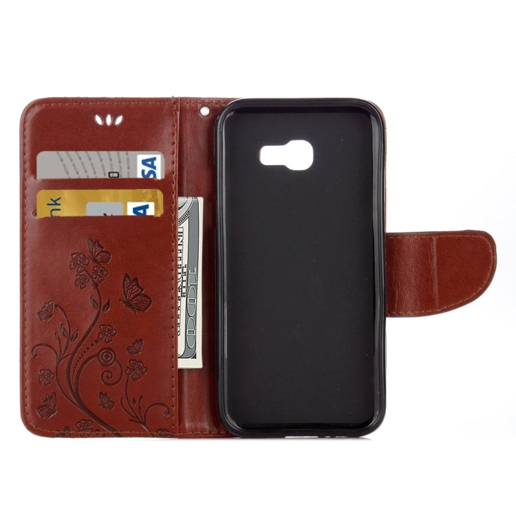 For Galaxy A5 (2017) / A520 Butterflies Love Flowers Embossing Horizontal Flip Leather Case with Holder & Card Slots & Wallet & Lanyard