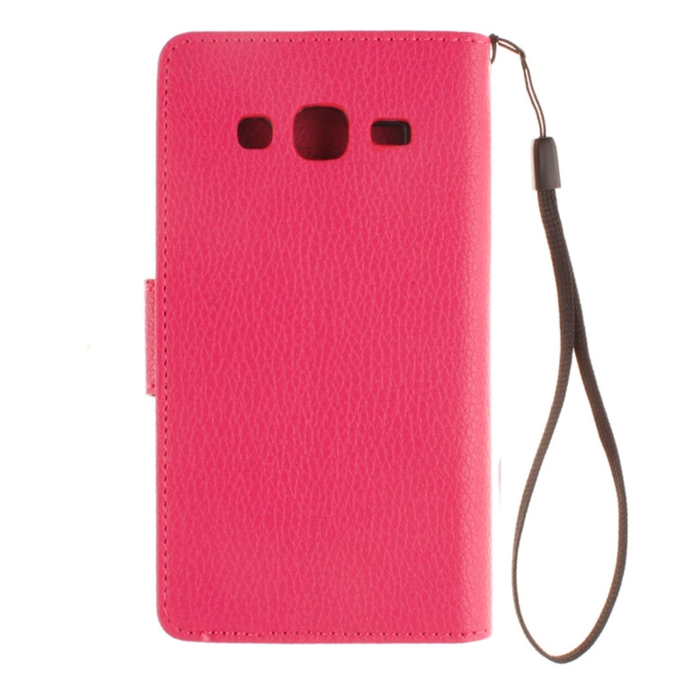 For Galaxy J2 Litchi Texture Horizontal Flip PU Leather Case with Holder & Card Slots & Wallet & Photo Frame & Lanyard