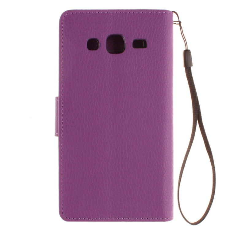 For Galaxy J2 Litchi Texture Horizontal Flip PU Leather Case with Holder & Card Slots & Wallet & Photo Frame & Lanyard