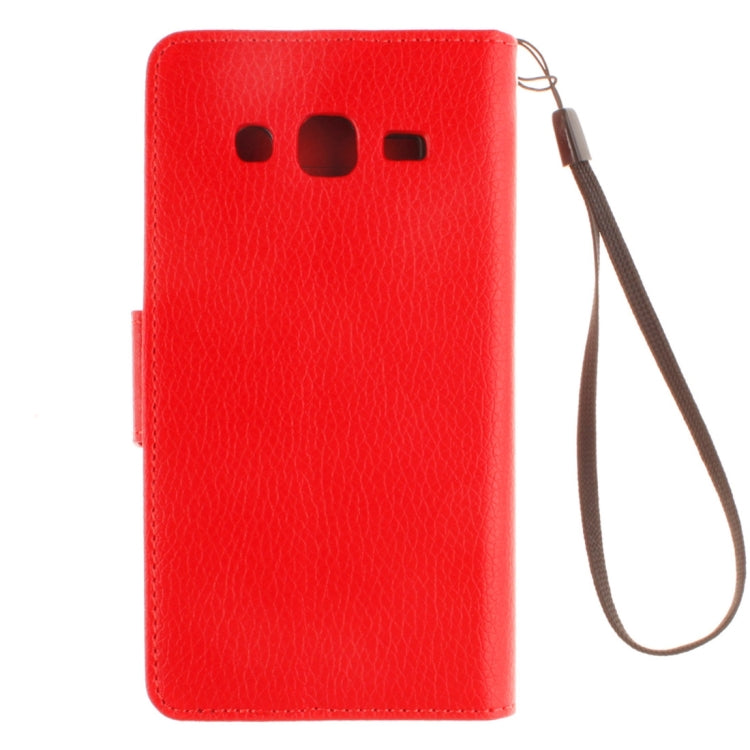 For Galaxy J2 Litchi Texture Horizontal Flip PU Leather Case with Holder & Card Slots & Wallet & Photo Frame & Lanyard