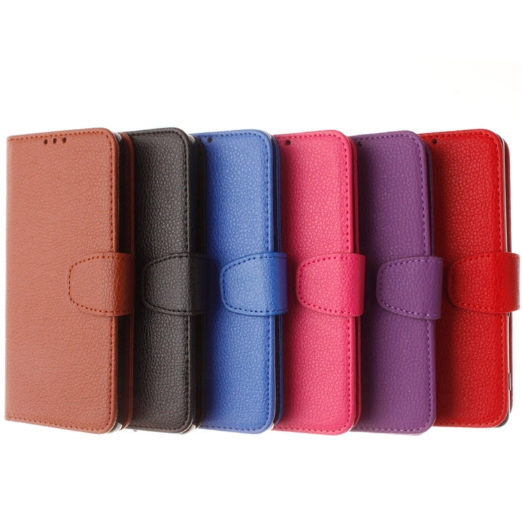 For Galaxy J2 Litchi Texture Horizontal Flip PU Leather Case with Holder & Card Slots & Wallet & Photo Frame & Lanyard