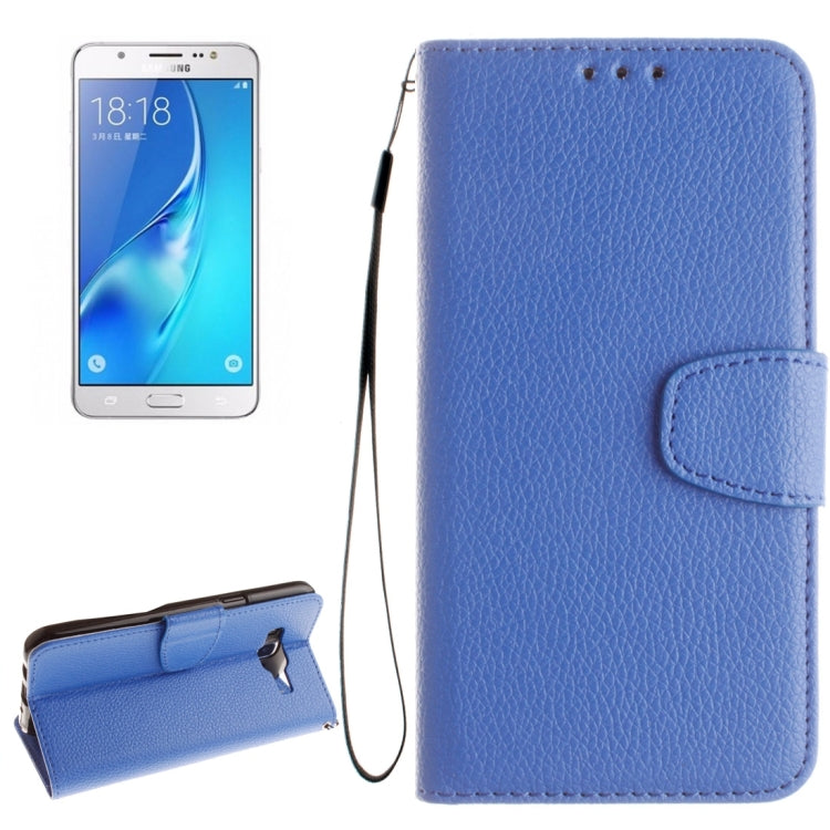 For Galaxy J7 / J710 (2016) Litchi Texture Horizontal Flip PU Leather Case with Holder & Card Slots & Wallet & Photo Frame & Lanyard