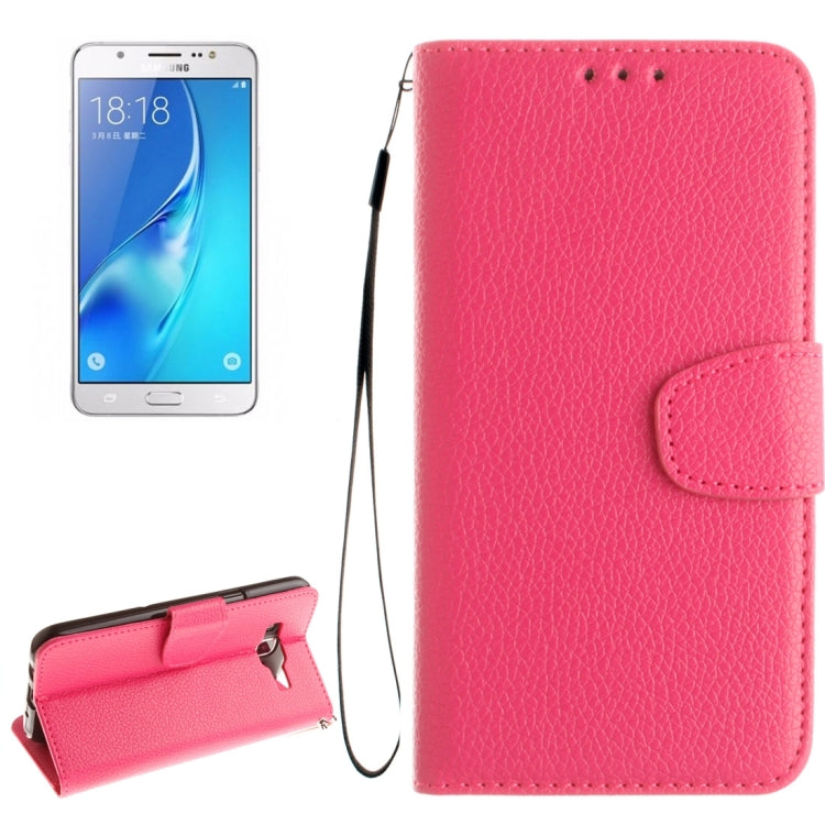 For Galaxy J7 / J710 (2016) Litchi Texture Horizontal Flip PU Leather Case with Holder & Card Slots & Wallet & Photo Frame & Lanyard
