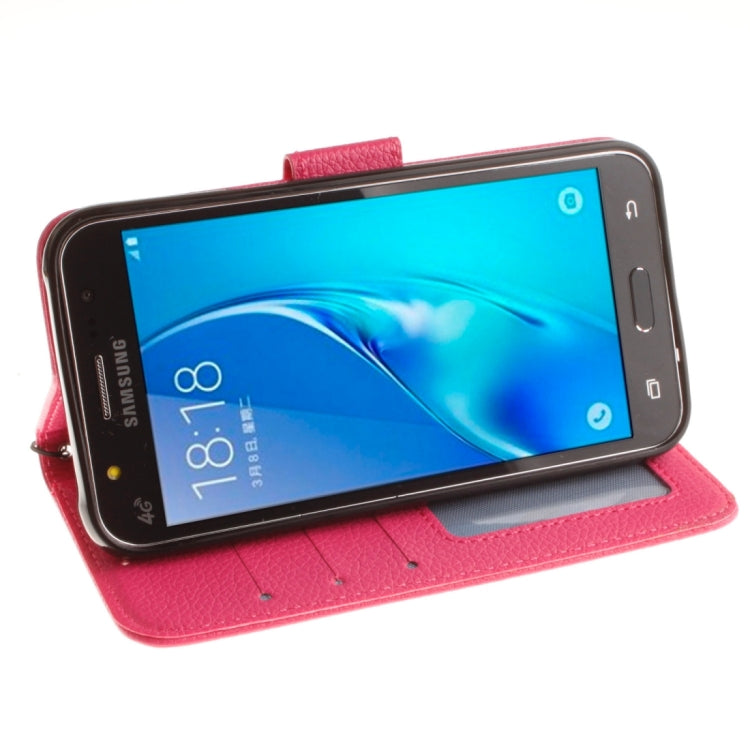 For Galaxy J7 / J710 (2016) Litchi Texture Horizontal Flip PU Leather Case with Holder & Card Slots & Wallet & Photo Frame & Lanyard
