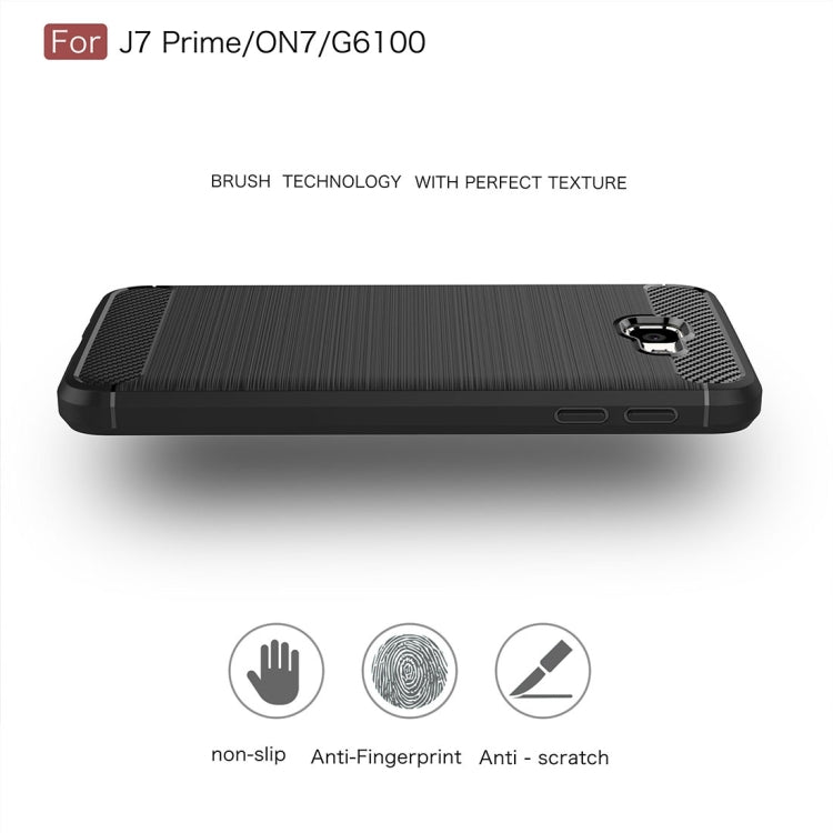 For Galaxy J7 Prime & On7(2016) / G610 Brushed Texture Carbon Fiber TPU Protective Case
