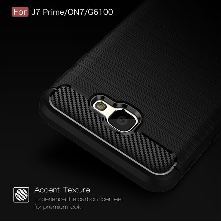 For Galaxy J7 Prime & On7(2016) / G610 Brushed Texture Carbon Fiber TPU Protective Case