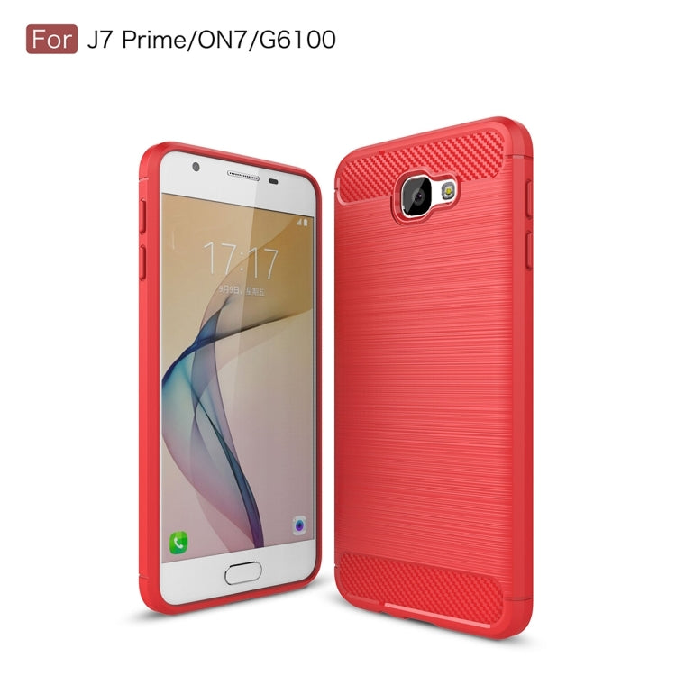 For Galaxy J7 Prime & On7(2016) / G610 Brushed Texture Carbon Fiber TPU Protective Case