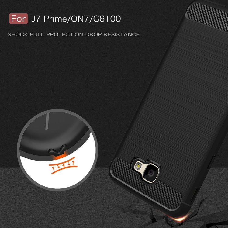 For Galaxy J7 Prime & On7(2016) / G610 Brushed Texture Carbon Fiber TPU Protective Case