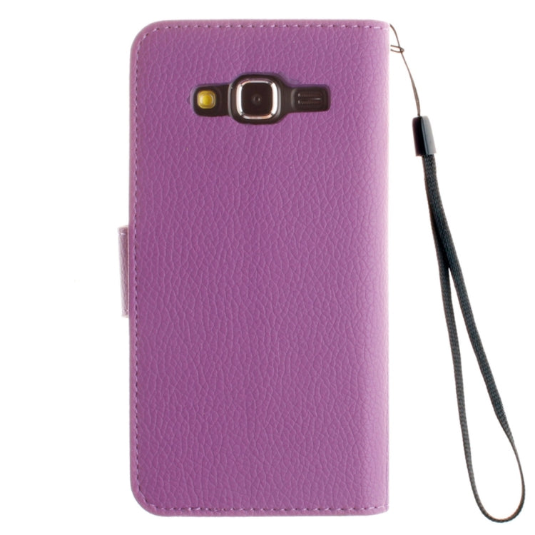 For Galaxy E5 Litchi Texture Horizontal Flip PU Leather Case with Holder & Card Slots & Wallet & Photo Frame & Lanyard