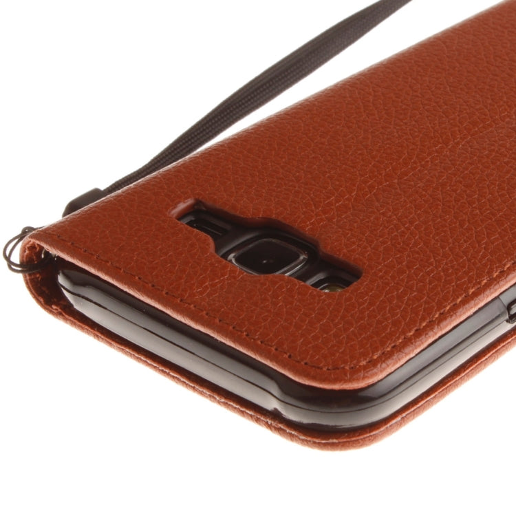 For Galaxy E5 Litchi Texture Horizontal Flip PU Leather Case with Holder & Card Slots & Wallet & Photo Frame & Lanyard
