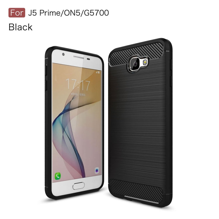 For Galaxy J5 Prime & On5(2016) / G570 Brushed Texture Carbon Fiber TPU Protective Case