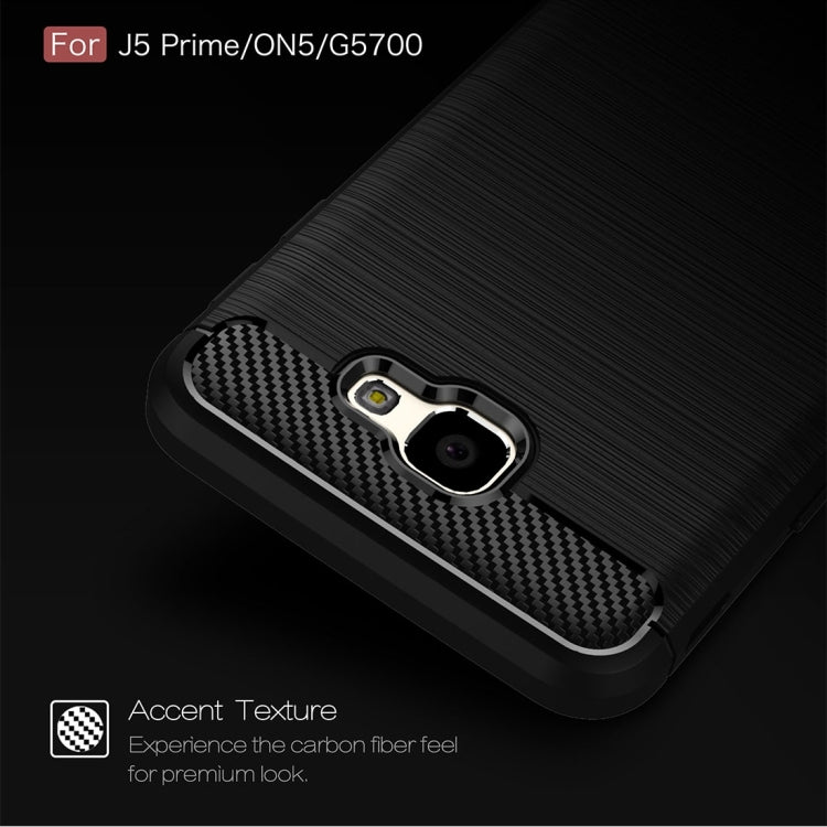 For Galaxy J5 Prime & On5(2016) / G570 Brushed Texture Carbon Fiber TPU Protective Case